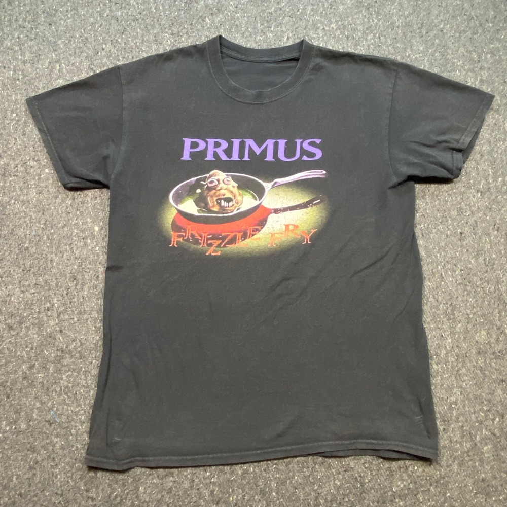 Primus Frizzle Fry Shirt Sz L Men Black Grunge Skater Band Tee Graphic Album Art